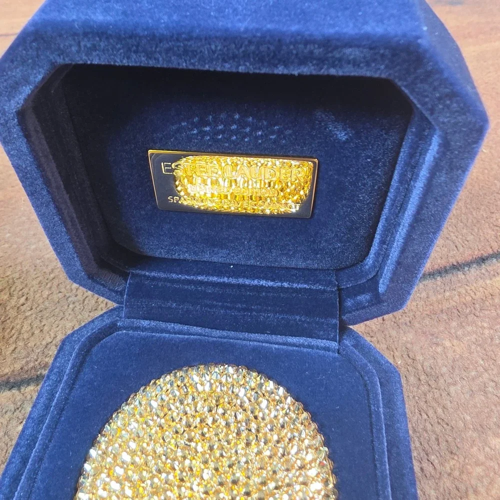 Estee Lauder Sparkling Pave Compact Women OS Gold Good Lucidity Crystal Limited